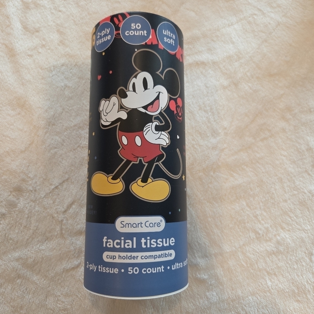 Disney Mickey Mouse Tissue 2ply Ultra Soft 50 ct Cup Holder Canister